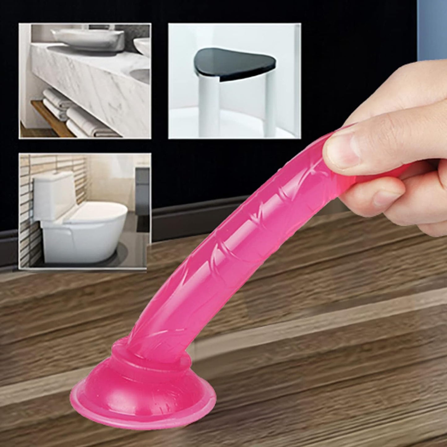 D4Gw-Realistic Classic Hands-Free Suction Cup Tool Mini Pink Silicone Lifetime Pleasure Tool for Beginners, Female Play (5.31 Inches)