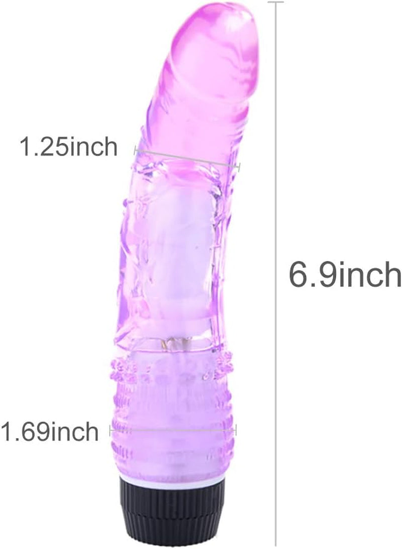 G-Spot Vibrator Dildo, Jelly Multi Speed Penis Unisex Masturbation Orgasm for Men Women  (Purple)