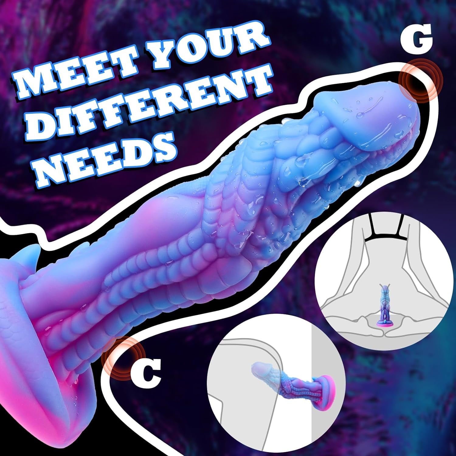 7.8 Inch Monster Dildo,Realistic Dildo Huge Dragon Dildo with Strong Suction Cup for Hands-Free Play,Dildos Anal Toys G-Spot Adult Sex Toy for Man and Woman, Vagina and Anal Sex Toy for Couple.