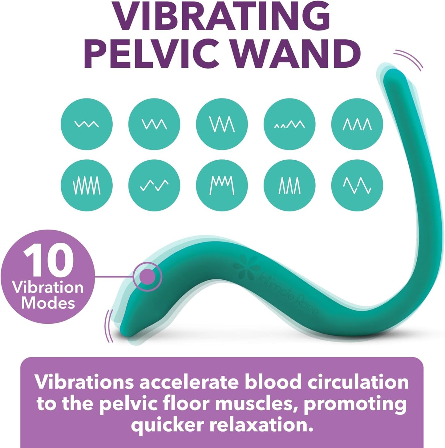 Intimaterose Pelvic Wand with Vibration for Pelvic Muscle Relief - Pelvic Physical Therapy Use for Trigger Point & Tender Point Release for Men & Women
