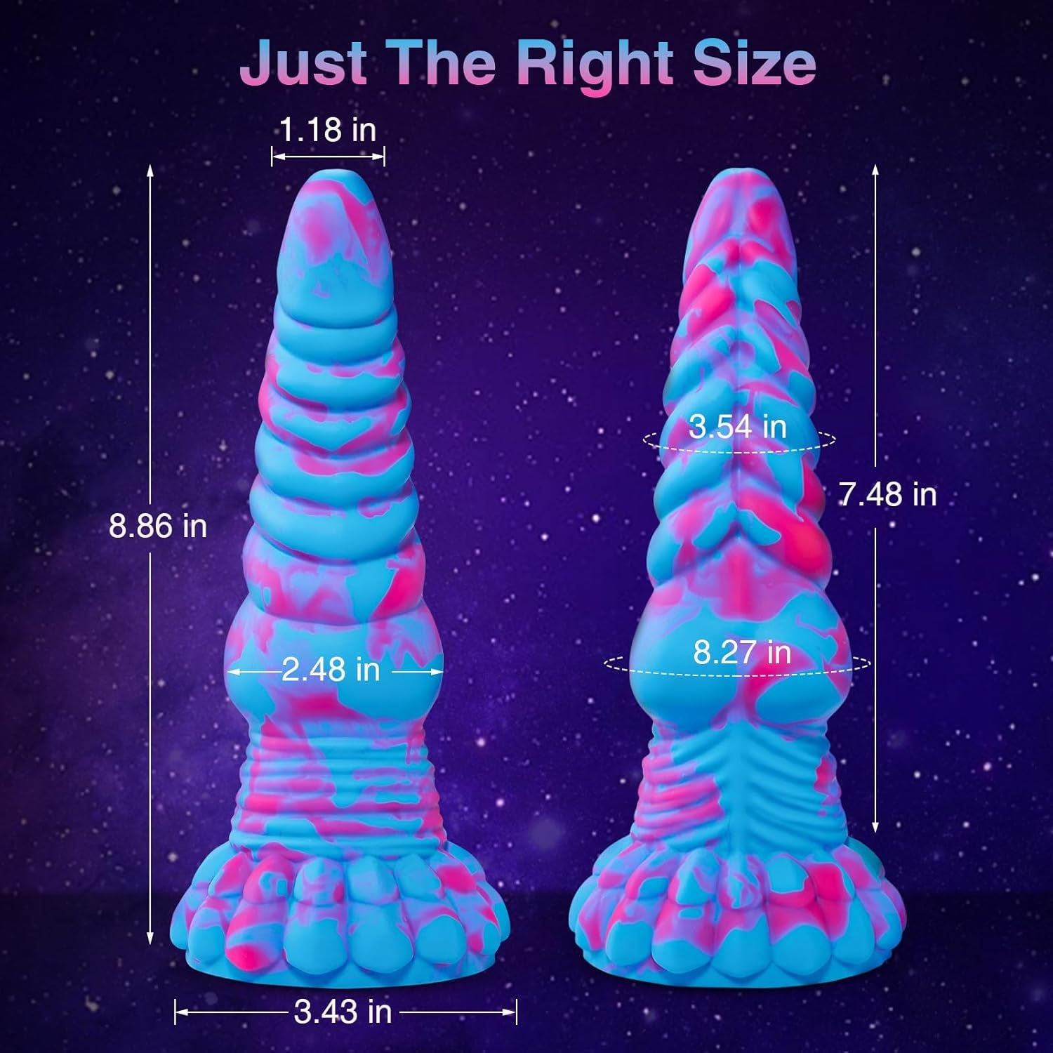 Huge Thick Big Monster Dildo, Silicone Fantasy Dragon Dildo with Suction Cup for Anal Prostate Massage, Large Knot Dildo Sex Toys for Women Men Pop, 8.7" Realistic Bad Boy (Blue)