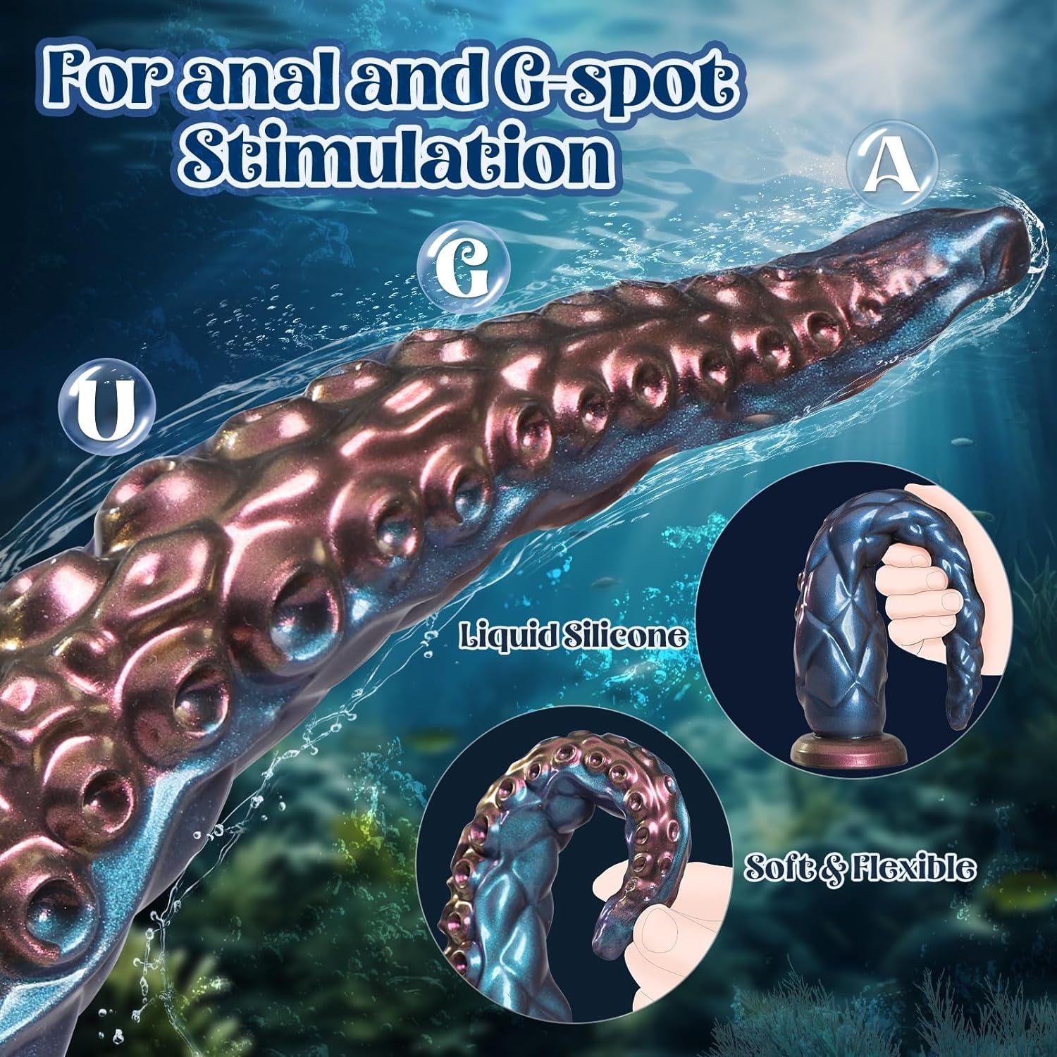 Anal Tentacle Dildo Adult Sex Toys - 10.6" Huge Monster Long Dildo Anal Plug for U & G-Spot, Anal Toys with Strong Suction Cup, Fantasy Dildo Adult Sex Toys & Games for Men Women Couples