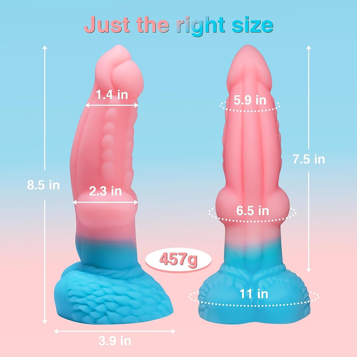 Huge Thick Big Dragon Dildo, Soft Silicone Monster Anal Dildo Sex Toys with Strong Suction Cup, 8.7" Realistic Fantasy Large Knot Dildo for Adult Women Men Pop, Pink G Spot Dog Dildo