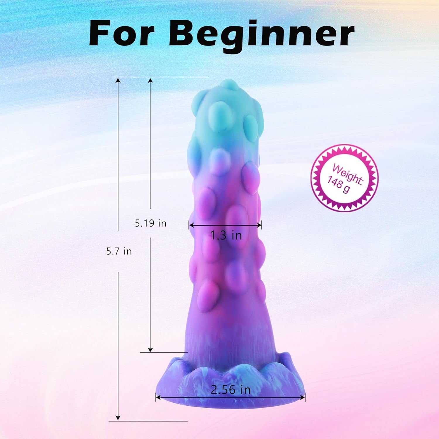 Monster Dildo Fantasy Dildo Slim Beginner Dildo, Lifelike Soft Silicone Knot Thin Dildos, Realistic Small Penis with Suction Cup, Sex Toys for Men and Women