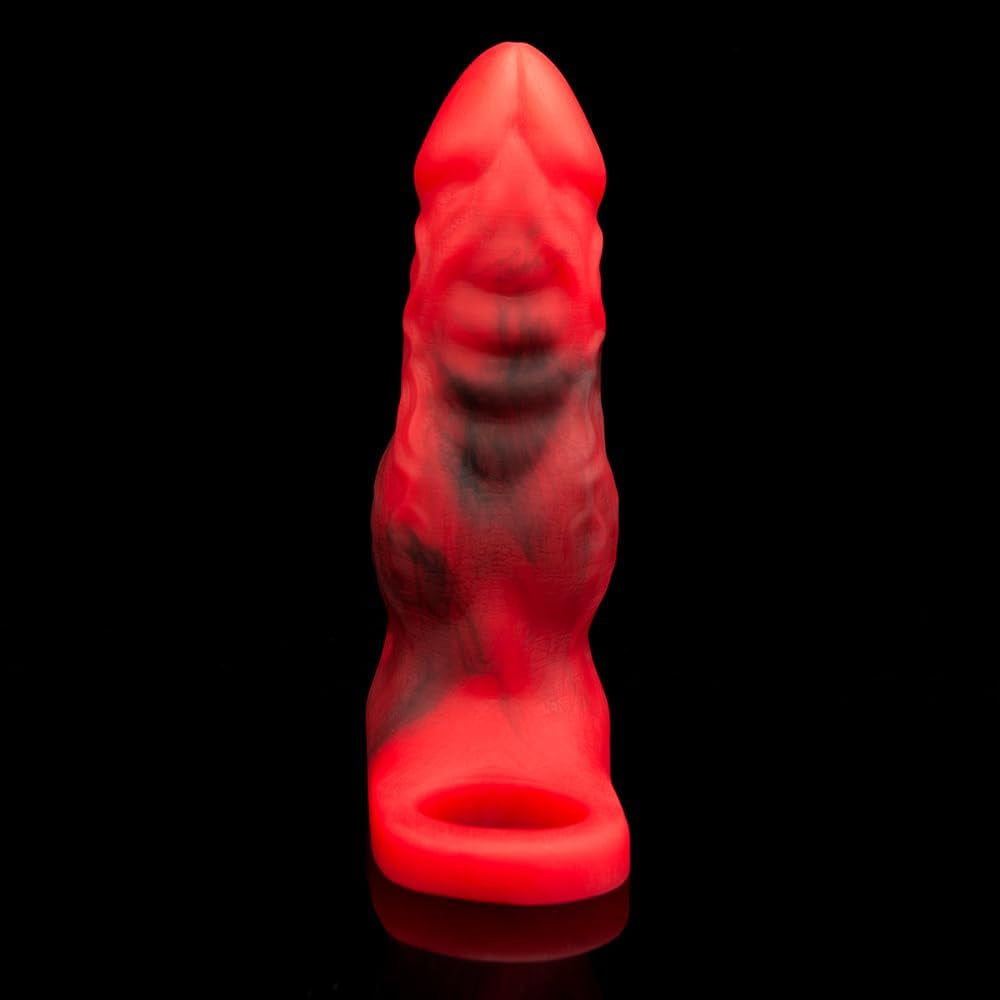 Penis Sleeve Fantasy Sex Toys for Male,  Internal Simulated Female Vaginal Contours Cock Sleeve, Reusable Ultra-Soft Platinum Silicone Penis Extension Sleeve Men Couples Sex Toys(Tight Entrance)