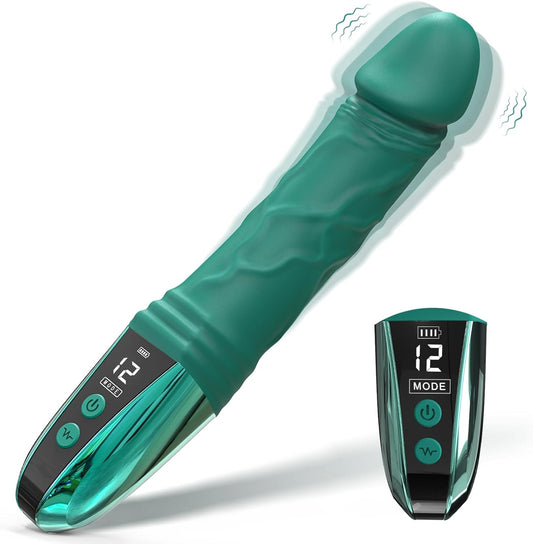 G Spot Dildo Vibrator Sex Toys - Adult Sex Toys Realistic Anal Dildo for Women with LED Display, 12 Powerful Vibrations Clitoris Vibrator Wand Sex Toys for Female Male G Spot Anal Stimulation