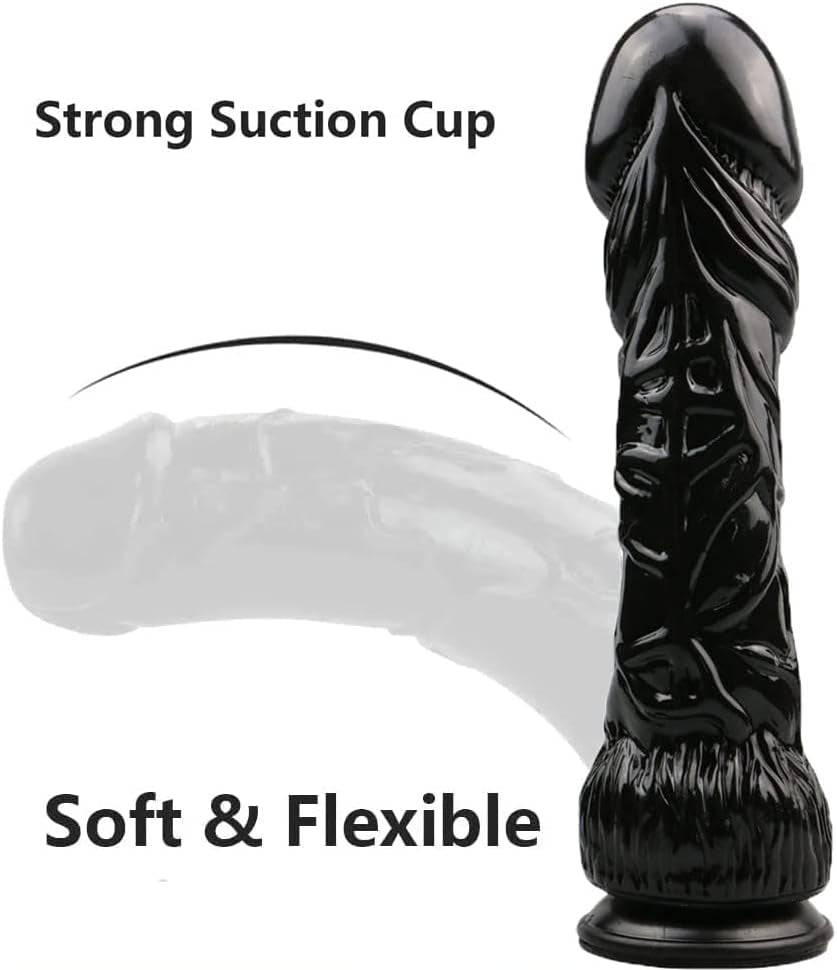 9.25 Inch Realistic Big Thick Dildo for Women, Lifelike Penis Skin-Friendly Flexible Silicone Adult Sex Toy with Powerful Suction Cup Anal Dildos for Women & Games