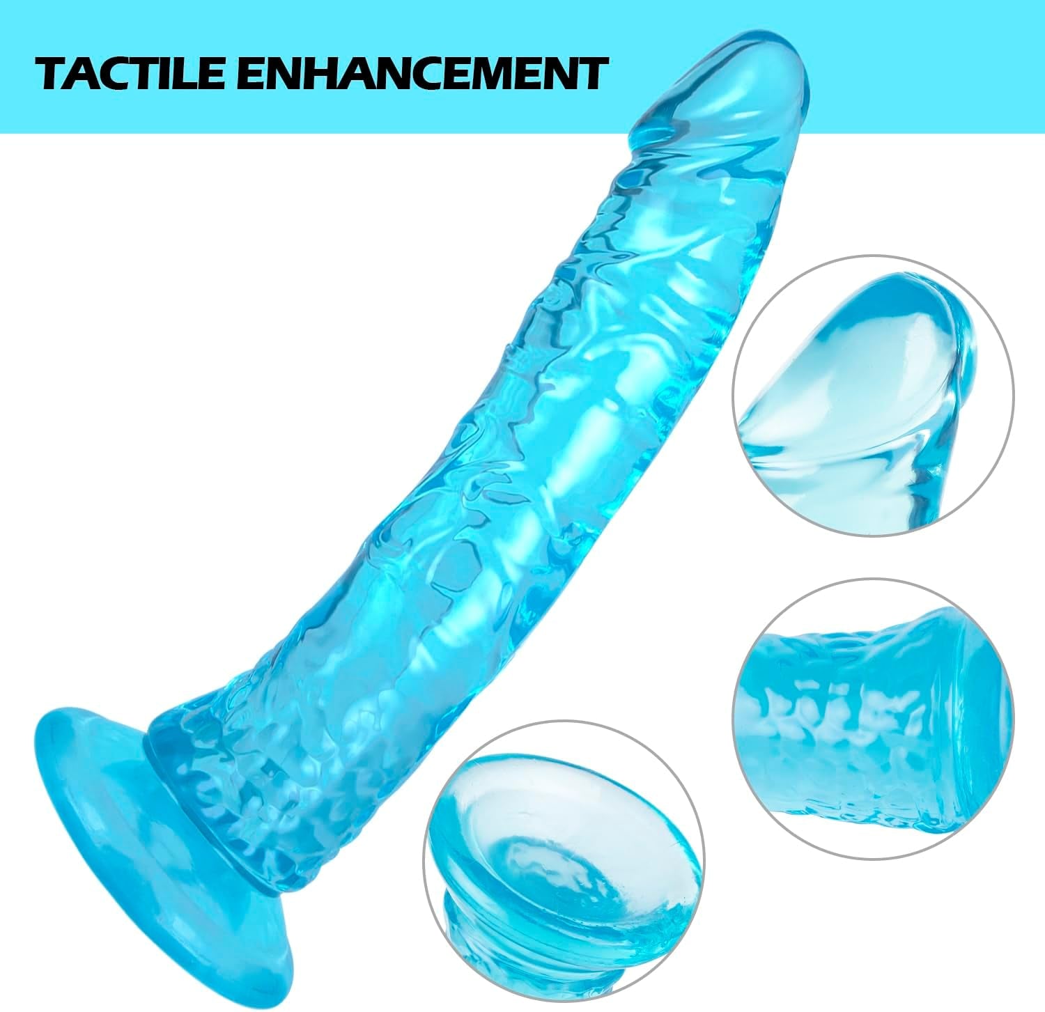 8.1 Inch Realistic Dildo with Powerful Suction Cup Support for Hands-Free and Compatible Straps, Adult Sex Toys and Games, Female, Male, Homosexual, and Beginner G-Spot and Anal Stimulation M Bule