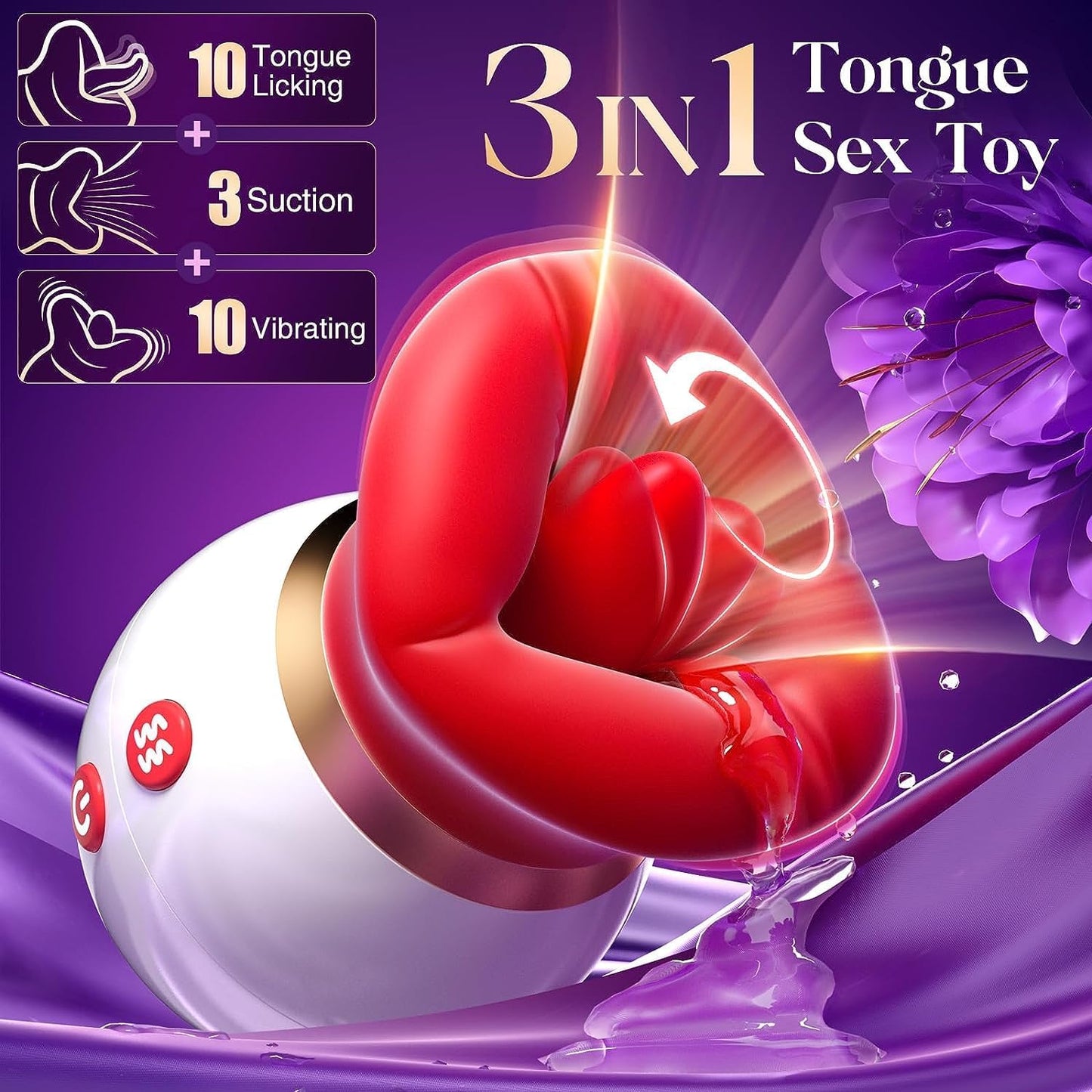 2024 New Automatic 30 Modes Sex Relaxing Toys, Rose Toy for Women Washable and Rechargeable Licking for Women, Portable Quiet Cordless USB Fast Charge,Two Dual Motor,Waterproof 1/80